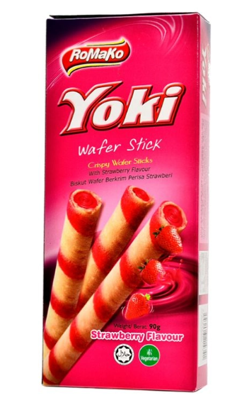 ROMAKO Yoki Wafer Stick 90g - Strawberry